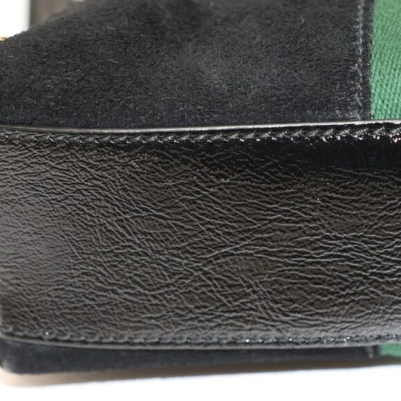 Gucci Suede Patent Web GG Small Ophidia Dome Shoulder Bag - Black - Picture 8 of 14